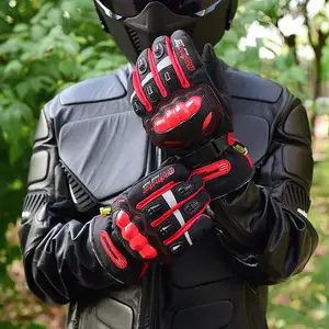 Vente en gros Gants de course de moto Gants de moto avec poignée pour tout le doigt Gants d'équitation de moto à écran tactile étanche pour l'hiver