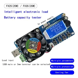 Testeur électronique de courant, tension et puissance FX25/FX35 4A/5A avec protection USB, affichage LCD, résistance réglable, déchargeur L1085 - Product Image 1