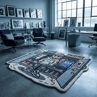 Superbe tapis shaggy personnalisé à poils longs, doux et fait main, idéal pour l'exercice, la prière et le salon