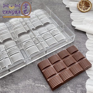 Tangba Personnalisable 100g Grille <span class=keywords><strong>Plaque</strong></span> En Plastique Chocolat Moule Rayé <span class=keywords><strong>Polycarbonate</strong></span> pour Gâteau Outils PC Matériel pour La Fabrication De Chocolat - Product Image 3