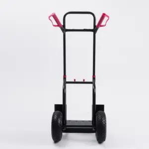 200KGS Boutique Factory Custom Steel Trolleys For Warehouse Trolleys Inflatable Wheels Retractable Handrails