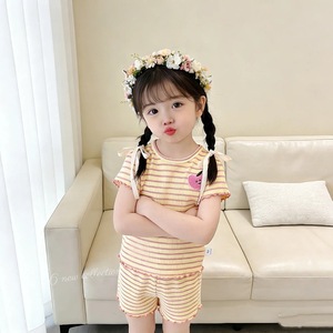 Abbigliamento per <span class=keywords><strong>Bambina</strong></span>, Completo Estivo per Bimba, Top con Fiocco a Maniche Corte e <span class=keywords><strong>Pantaloncini</strong></span> con Volant, Set 2 Pezzi, 1-5 Anni - Product Image 6