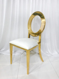 Chaises dorées en acier inoxydable de luxe pour événement de mariage - Product Image 3