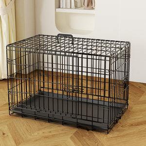 Mükemmel kalite uygun fiyat tekerlekler ile istiflenebilir metal kare zemin mat küçük demir köpek kafesi - Product Image 1