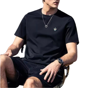 FZ Men's Casual Short-Sleeved T-Shirt Simple and Fashionable Knitted Fabric with Printed Design for Summer - Product Image 1