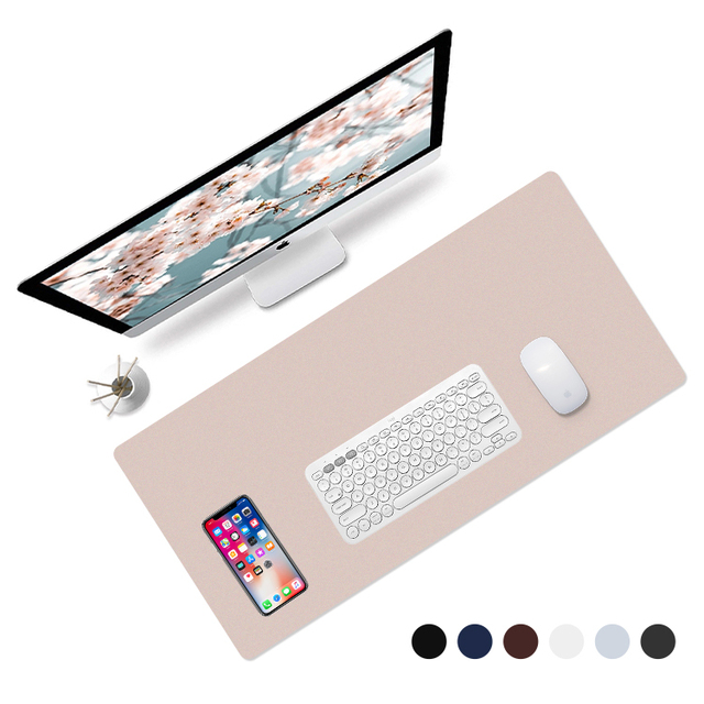 Custom Large Office Desk Mat PVC PU Leather Mouse Pad