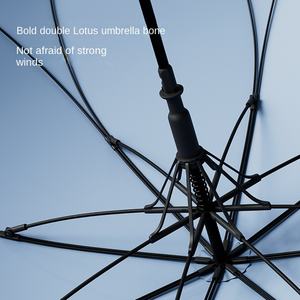 Paraguas de lluvia automático de mango largo de alto valor para adultos Diseño moderno Grueso Resistente al viento Hecho Poliéster Clima tormentoso - Product Image 5