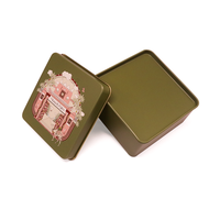 Boîte en métal noir gaufré personnalisée en gros, emballage carré de voyage pour savon, parfum et bonbons, en fer blanc
