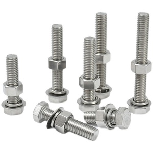 Kit de boulons hexagonaux et écrous en acier inoxydable 304 18-8 entièrement filetés DIN 933 avec rondelles - Product Image 6