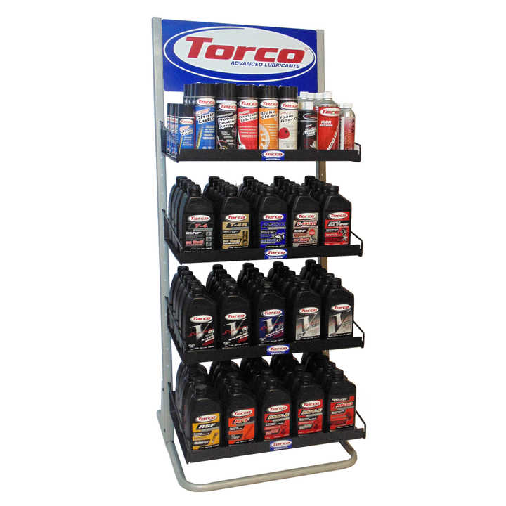 Custom Metal Lithium Car Battery Stand Lubricant Motor Engine Oil Display Rack for Auto Repair Shop