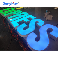 Letrero de Pared 3D con Logo LED RGB a Todo Color Personalizado, Letras de Canal con Faros Publicitarios y Cambio de Color para Nombre de Tienda