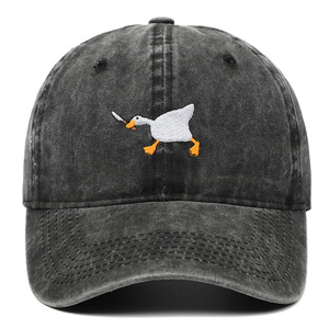 Nueva Gorra de Béisbol de 6 Paneles de PVC con Diseño de Cuchillo Mordedor y Ganso Blanco, con Bordado Divertido, Moderna y Versátil para Hombres y Mujeres - Product Image 2
