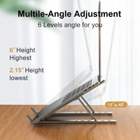 Support pour ordinateur portable réglable en aluminium, refroidisseur portable compatible avec iPad et ordinateurs portables jusqu'à 18 pouces