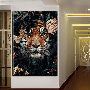 Poster di Animali, Tigre e Leoni, Arte Murale della Giungla su Tela, Quadri Decorativi per Soggiorno, Decorazioni per la Casa - Product Image 3