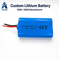 Set Baterai 18650 7.4V 1800mAh Isi Ulang dengan Pengosongan 5C 500+ Siklus -20C hingga 60C untuk Mobil RC dan Mainan