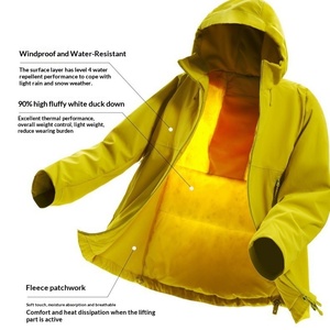 Veste à capuche en duvet de <span class=keywords><strong>canard</strong></span> 90%, homme femme, veste de randonnée 2 en 1, parka de ski imperméable avec indice d'imperméabilité de 5000 mm - Product Image 2