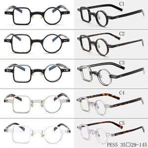 <span class=keywords><strong>PES5</strong></span> Rétro mode ronde Hommes femmes Lunettes de vue Lunettes à monture acétate Lunettes optiques Myopie Lunettes transparentes - Product Image 3