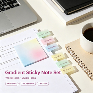 Bloc-notes adhésifs SHENG KANG PACKAGING, dégradé de couleurs, translucides, autocollants, faciles à écrire sur, faciles à décoller - Product Image 4