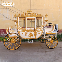 Wagon à cheval de Marathon électrique/chariot vintage de mariage/chariot royal doré