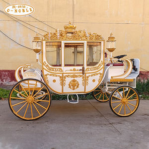 Carruaje vintage para maratón eléctrico, carro dorado para boda - Product Image 4