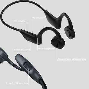 New BT 5.1 Bone-Conduction Headset With LED Battery Indicator Waterproof Hands-Free Design With <b>Microphone</b> Compatibility Free He - Product Image 4