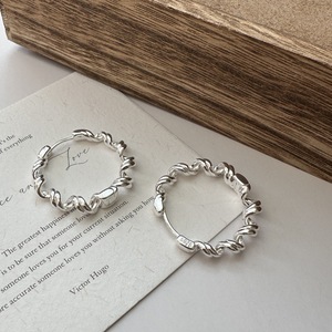 S925 <b>Sterling</b> <b>Silver</b> Retro Simple Wave Ear Buckle Korean Style Fashionable Cuff <b>Earrings</b> Niche Design Jewelry - Product Image 2