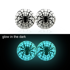 Ingrosso bagliore nel buio di Halloween perline in Silicone stampate con ragnatela 15MM grado incandescente gioielli fai da te perline per la creazione di penne - Product Image 6