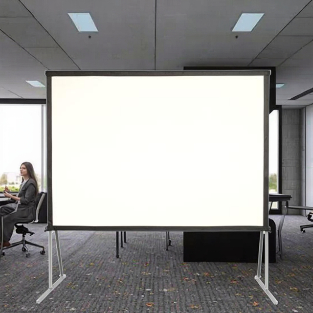 180 Inch 16:9 Portable Outdoor Fast Fold Screen with Flight case Front and Rear Projection Screen