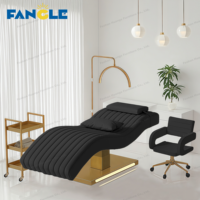 Lit de Cils Électrique Inclinable Moderne Rose, Lit Esthétique Ergonomique Courbé pour Cils et Sourcils, Table de Soin Faciale pour Extensions de Cils