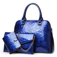 Engraved Flower Handbag Sets for Women, Purses and Handbags