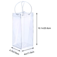 Sacs à vin en PVC transparent avec poignée pour boissons réfrigérées en supermarché comme le champagne, la bière froide et le vin blanc