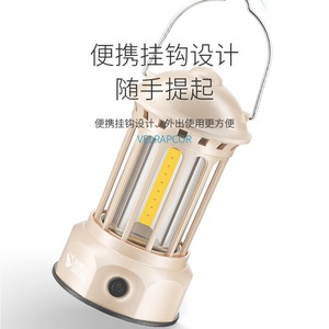โคมไฟตั้งแคมป์ย้อนยุค Smiling Shark แบบชาร์จไฟได้ ไฟ LED พกพาสำหรับกิจกรรมกลางแจ้ง - Product Image 3