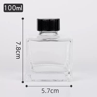 Botol Tinta Kaca Persegi Transparan Bebas Timbal dengan Tutup Sekrup untuk Tinta Pena Basah, Logo Dapat Disesuaikan, Ukuran 25ml 50ml 100ml