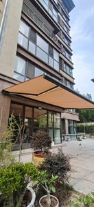 909 Model Full Cassette Retractable <strong>Awning</strong> LED <strong>Light</strong> for Motor Aluminum Folding Arm Polyester Remote Control-Outdoor Garden - Product Image 3