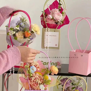 Fiori porta Bouquet rettangolare impermeabile scatola di fiori colorati sacchetti di fiori rosa decorativi regalo floreale borsa per mazzi di fiori - Product Image 2