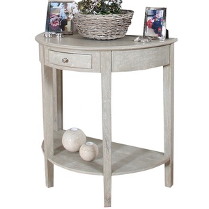 Luckywind Farmhouse French Decorative Home Furniture Vintage Solid Wood <strong>Half</strong> <strong>Moon</strong> <strong>Console</strong> <strong>Table</strong> - Product Image 1