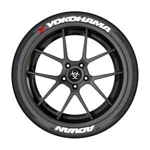 Neumático <span class=keywords><strong>de</strong></span> Motocicleta Modificado SKYEO, Estilo Yokohama, 3D Estéreo, <span class=keywords><strong>Fondo</strong></span> Negro, PVC, Personalidad, Letra Inglesa, Reutilizable, 1 Año - Product Image 6