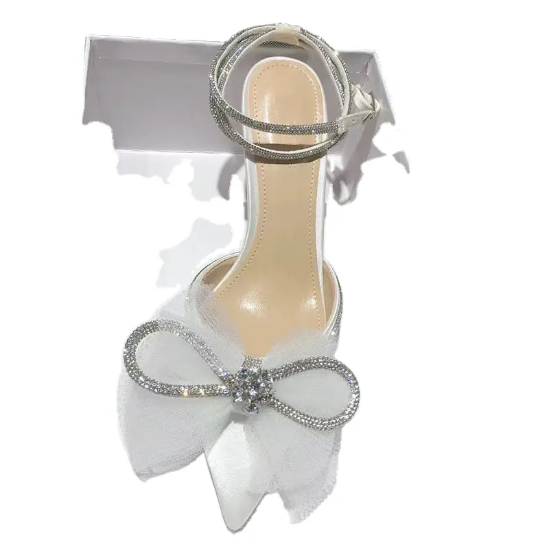 Woman Heel Sandals Shoes Diamond Bow Pink white Party Woman Shoes ladies sandals Fashion trend breathable