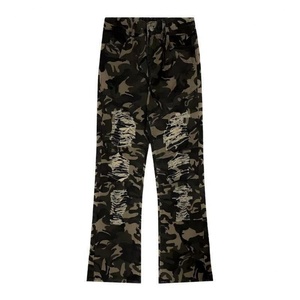 Vaqueros de mezclilla desgastados de moda para hombre, estilo urbano, otoño, corte recto, ligeros, impermeables, a prueba de viento, personalizables - Product Image 1