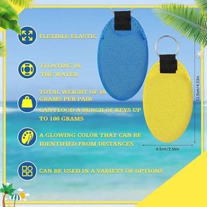 6 Pieces Neoprene Foam Floating Keychain Waterproof Oval <b>Float</b> Key Ring Rescue Surfing Boating Key Chain <b>Float</b> Key Ring - Product Image 3