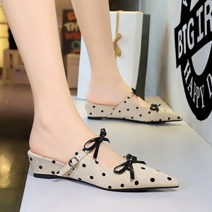 Zapatillas de tacón de punto con lazo, novedad de verano 2025, zapatos de punta, pantuflas sencillas y cómodas para mujer - Product Image 3