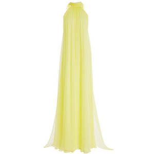 Robe longue fluide en mousseline de style grec éthéré à col halter en fibre de polyester respirante pour femmes, été - Product Image 4