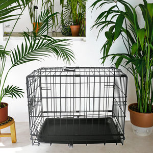 <span class=keywords><strong>Cage</strong></span> pour chien Offre Spéciale <span class=keywords><strong>Cage</strong></span> pour chien recouverte de poudre noire facilement propre caisse pliable pour animaux de compagnie plateau en plastique pour l'intérieur et l'extérieur boîtier en fer - Product Image 5