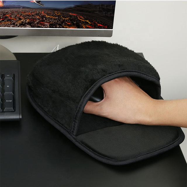 Heated Mouse Pad Hand Warmer USB Electric Heated With Wrist Mouse Pad