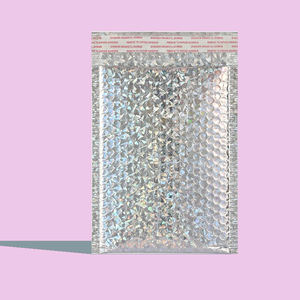 ถุงบับเบิ้ลเคลือบเลเซอร์สีแดงกุหลาบหนา 28X37+6 ซม. 0.5 มิล ถุงบรรจุภัณฑ์ความงามแบบปลอดสารพิษสำหรับส่งด่วนทางอากาศ - Product Image 3