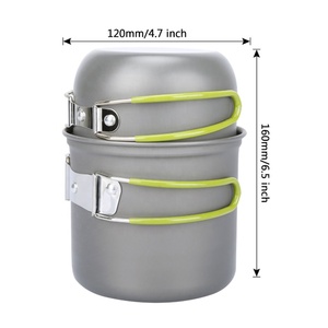 Bollitore pieghevole in alluminio fritto cucina portatile da campo da viaggio utensili da cucina per teiera da esterno pentole da campeggio <span class=keywords><strong>Set</strong></span> - Product Image 2