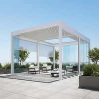 Pergola Commerciale en Aluminium avec Système de Lames Orientables Électriques, Pavillon Bioclimatique Étanche, Idéal pour Projets de Restaurants et de Complexes Hôteliers