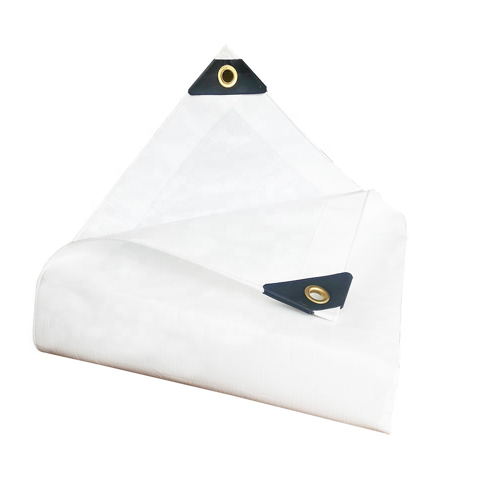 Customized Heavyweight White PE Tarpaulin As Relief Refugee Tent Cloth