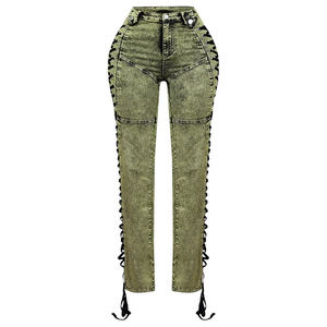 Pantalones Vaqueros de Mezclilla para Niña, Ajustados, a la Moda, Casuales, Transpirables, con Cordón Ajustable - Product Image 2