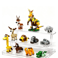 Jouets de construction animaux mignons et scintillants, figurines à assembler pour enfants, animaux terrestres, récompenses pour les élèves